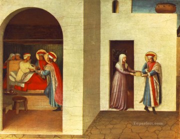  angel - La curación de Palladia por San Cosme y San Damián Renacimiento Fra Angelico
